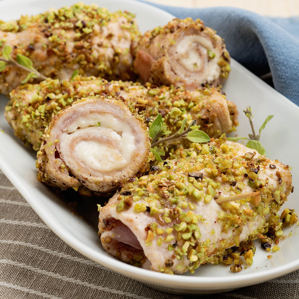 Involtini di tacchino con panure di pistacchi AIA Food