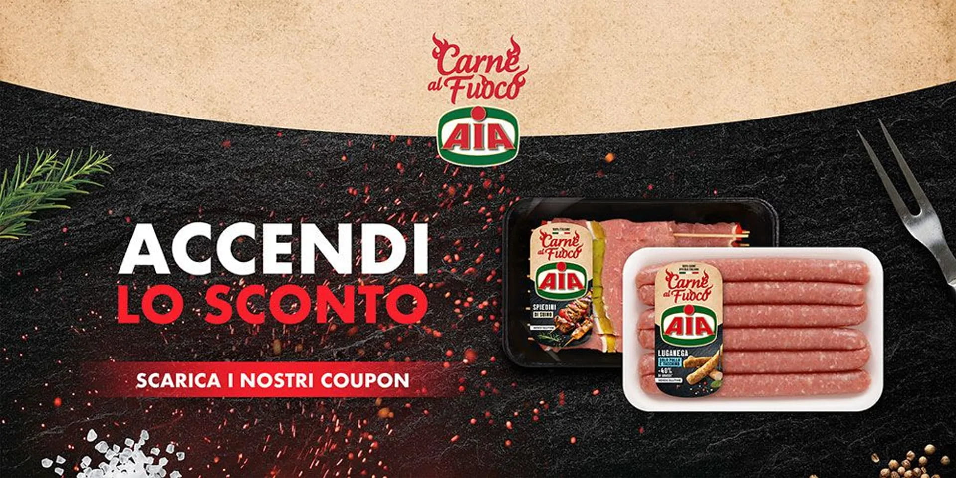 Accendi lo sconto con i coupon Carne al Fuoco AIA