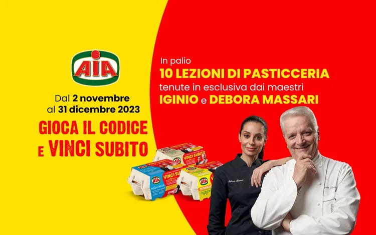 Gioca il codice e vinci subito 10 lezioni di pasticceria con i maestri Massari