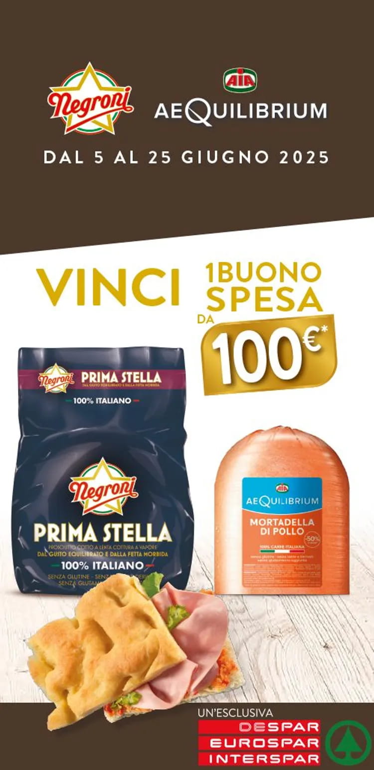 Dal 5 al 25 giugno 2025 vinci con AIA & Negroni in Despar, Eurospar ed Interspar*