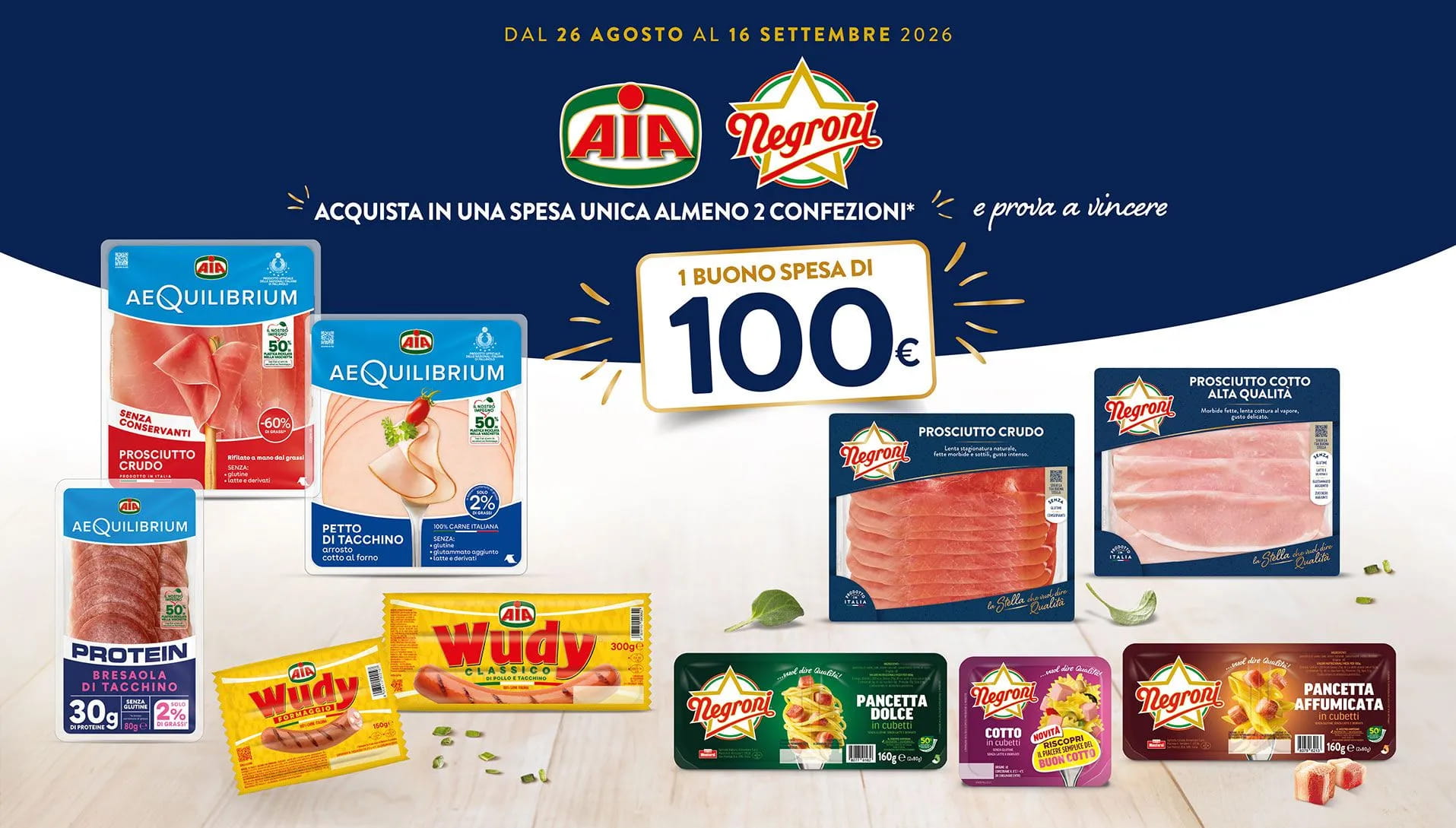 Dal 26 agosto al 16 settembre 2026 vinci con NEGRONI & AIA nei punti vendita Despar, Eurospar e Interspar