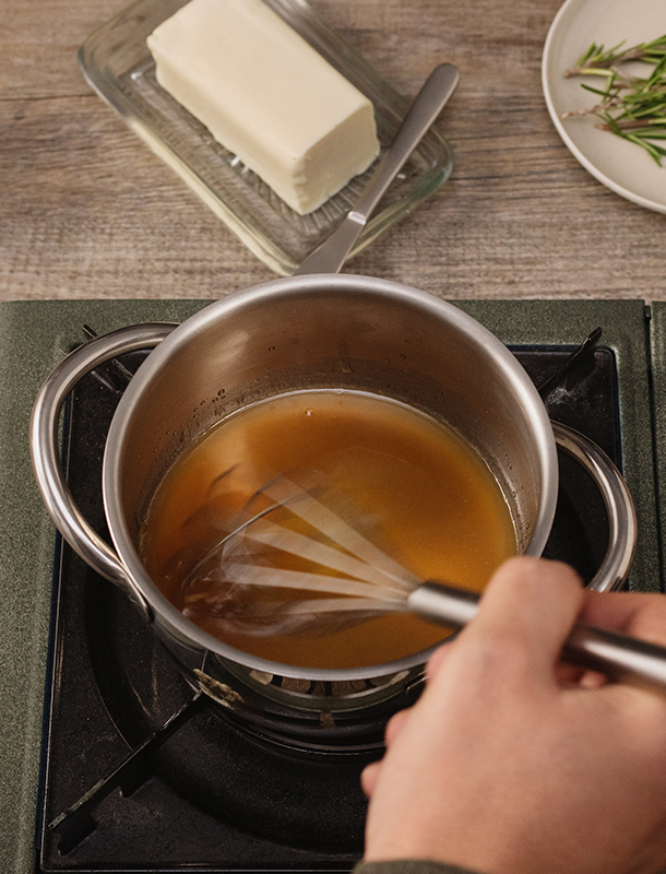 Cooking maple syrup sauce turkey stuffing