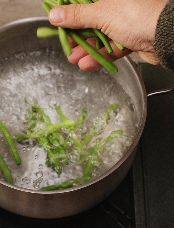 Blanching green beans turkey stuffing
