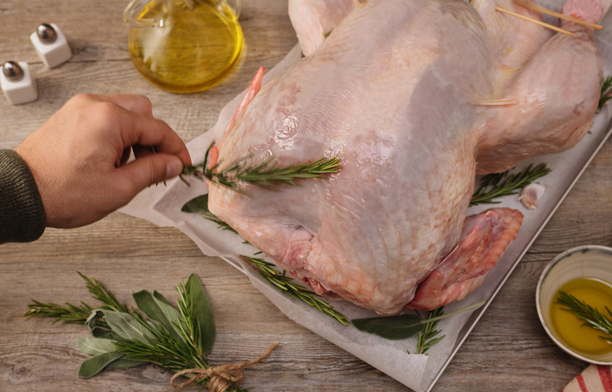 Thanksgiving turkey brushing